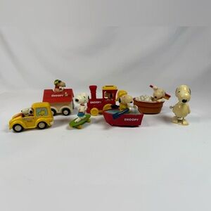 Vintage Snoopy Figurine Lot Of 7 (1958-1966)